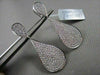 ANTIQUE EXTRA LARGE 3.35CT DIAMOND 18KT WHITE GOLD PEAR SHAPE HANGING EARRINGS