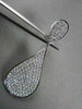 ANTIQUE EXTRA LARGE 3.35CT DIAMOND 18KT WHITE GOLD PEAR SHAPE HANGING EARRINGS
