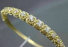 ANTIQUE 1.90CT DIAMOND 18KT YELLOW GOLD CLASSIC FILIGREE BANGLE BRACELET F/G VS
