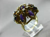 ANTIQUE LARGE 3.21CT DIAMOND & AMETHYST 14KT YELLOW GOLD HANDCRAFTED FLOWER RING