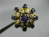 ANTIQUE LARGE 3.21CT DIAMOND & AMETHYST 14KT YELLOW GOLD HANDCRAFTED FLOWER RING