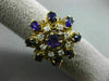 ANTIQUE LARGE 3.21CT DIAMOND & AMETHYST 14KT YELLOW GOLD HANDCRAFTED FLOWER RING