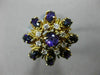 ANTIQUE LARGE 3.21CT DIAMOND & AMETHYST 14KT YELLOW GOLD HANDCRAFTED FLOWER RING