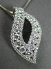 ANTIQUE 1.09CT ROUND DIAMOND 18KT WHITE GOLD LEAF FLOATING DROP PENDANT & CHAIN