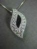 ANTIQUE 1.09CT ROUND DIAMOND 18KT WHITE GOLD LEAF FLOATING DROP PENDANT & CHAIN