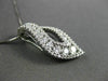 ANTIQUE 1.09CT ROUND DIAMOND 18KT WHITE GOLD LEAF FLOATING DROP PENDANT & CHAIN