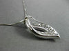 ANTIQUE 1.09CT ROUND DIAMOND 18KT WHITE GOLD LEAF FLOATING DROP PENDANT & CHAIN