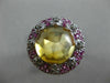 8.38CT DIAMOND AAA PINK SAPPHIRE & CABOCHON CITRINE 14KT WHITE GOLD FLOWER RING
