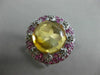 8.38CT DIAMOND AAA PINK SAPPHIRE & CABOCHON CITRINE 14KT WHITE GOLD FLOWER RING