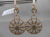 ANTIQUE 3.49CT DIAMOND 18KT ROSE GOLD FLORAL SNOWFLAKE HANGING EARRINGS