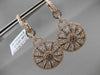 ANTIQUE 3.49CT DIAMOND 18KT ROSE GOLD FLORAL SNOWFLAKE HANGING EARRINGS