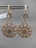 ANTIQUE 3.49CT DIAMOND 18KT ROSE GOLD FLORAL SNOWFLAKE HANGING EARRINGS