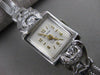 ANTIQUE OLD EURO MINE DIAMOND 14K WHITE GOLD HERNA WATCH 17 JEWEL SWISS 7" 21595