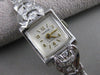 ANTIQUE OLD EURO MINE DIAMOND 14K WHITE GOLD HERNA WATCH 17 JEWEL SWISS 7" 21595