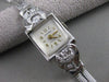 ANTIQUE OLD EURO MINE DIAMOND 14K WHITE GOLD HERNA WATCH 17 JEWEL SWISS 7" 21595