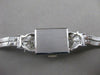 ANTIQUE OLD EURO MINE DIAMOND 14K WHITE GOLD HERNA WATCH 17 JEWEL SWISS 7" 21595
