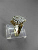 ESTATE LARGE .10CT DIAMOND 14KT WHITE & YELLOW GOLD CLUSTER RING BEAUTIFUL 23788