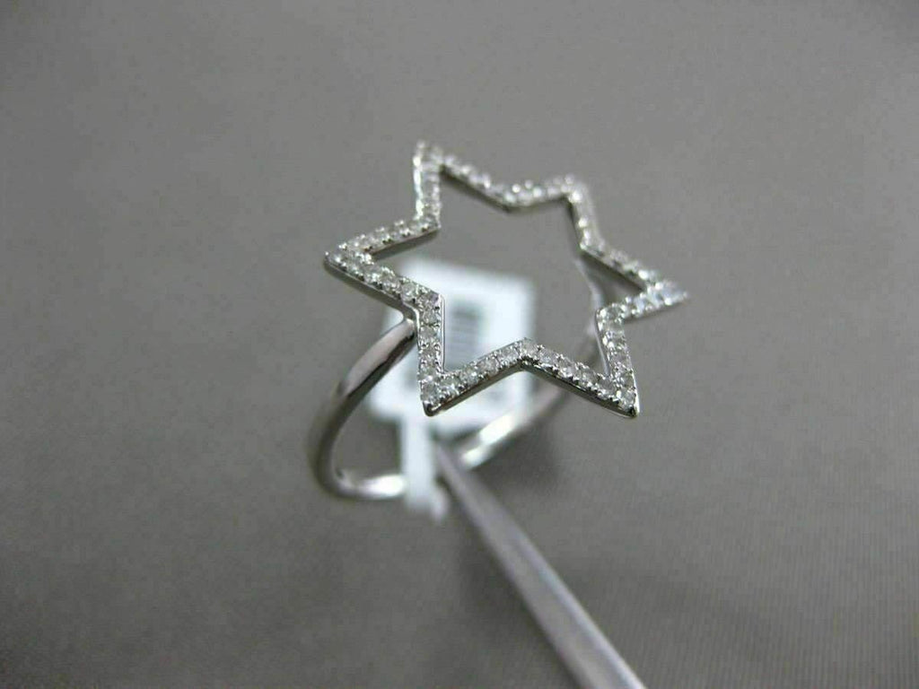 ESTATE .26CT DIAMOND 14KT WHITE GOLD OPEN STAR OF DAVID MAGEN DAVID CLASSIC RING