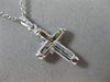 ANTIQUE SMALL .04CT DIAMOND 14KT WHITE GOLD CLASSIC FLORAL CROSS PENDANT #20808