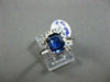 ANTIQUE 1.5CT DIAMOND & AAA SAPPHIRE 14K W GOLD EMERALD CUT HALO ENGAGEMENT RING