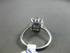 ANTIQUE 1.5CT DIAMOND & AAA SAPPHIRE 14K W GOLD EMERALD CUT HALO ENGAGEMENT RING
