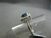 ANTIQUE 1.5CT DIAMOND & AAA SAPPHIRE 14K W GOLD EMERALD CUT HALO ENGAGEMENT RING