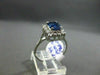ANTIQUE 1.5CT DIAMOND & AAA SAPPHIRE 14K W GOLD EMERALD CUT HALO ENGAGEMENT RING