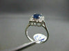 ANTIQUE 1.5CT DIAMOND & AAA SAPPHIRE 14K W GOLD EMERALD CUT HALO ENGAGEMENT RING