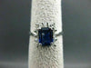 ANTIQUE 1.5CT DIAMOND & AAA SAPPHIRE 14K W GOLD EMERALD CUT HALO ENGAGEMENT RING