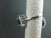 ANTIQUE 1.5CT DIAMOND & AAA SAPPHIRE 14K W GOLD EMERALD CUT HALO ENGAGEMENT RING