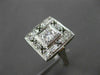 ANTIQUE LARGE .72CT OLD MINE DIAMOND PLATINUM FILIGREE SQUARE RING #19922