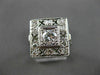 ANTIQUE LARGE .72CT OLD MINE DIAMOND PLATINUM FILIGREE SQUARE RING #19922