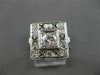 ANTIQUE LARGE .72CT OLD MINE DIAMOND PLATINUM FILIGREE SQUARE RING #19922