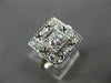 ANTIQUE LARGE .72CT OLD MINE DIAMOND PLATINUM FILIGREE SQUARE RING #19922