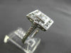 ANTIQUE LARGE .72CT OLD MINE DIAMOND PLATINUM FILIGREE SQUARE RING #19922