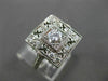 ANTIQUE LARGE .72CT OLD MINE DIAMOND PLATINUM FILIGREE SQUARE RING #19922