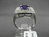ANTIQUE LARGE 2.48CT DIAMOND & AAA AMETHYST 14KT WHITE GOLD FILIGREE FLORAL RING