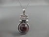 ANTIQUE 925 SILVER AAA ROUND CABOCHON GARNET FILIGREE HANDCRAFTED PENDENT #22519