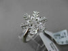 ANTIQUE .14CT DIAMOND 18KT WHITE GOLD 3D PAVE HANDCRAFTED SNOWFLAKE FUN RING