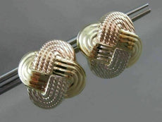 ESTATE 14KT WHITE YELLOW & ROSE GOLD SQUARE CLIP ON EARRINGS #22570