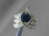 ANTIQUE WIDE 2.3CT OLD MINE DIAMOND & SAPPHIRE 14K WHITE GOLD V SHAPE RING 22572