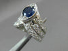ANTIQUE WIDE 2.3CT OLD MINE DIAMOND & SAPPHIRE 14K WHITE GOLD V SHAPE RING 22572