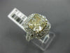 LARGE 5.20CT WHITE & FANCY YELLOW CUSHION DIAMOND 14K WHITE GOLD ENGAGEMENT RING