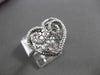 ANTIQUE LARGE .35CT DIAMOND 14K WHITE GOLD FLOATING FILIGREE HEART RING F/G VSSI