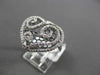 ANTIQUE LARGE .35CT DIAMOND 14K WHITE GOLD FLOATING FILIGREE HEART RING F/G VSSI