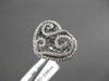 ANTIQUE LARGE .35CT DIAMOND 14K WHITE GOLD FLOATING FILIGREE HEART RING F/G VSSI