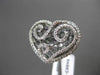 ANTIQUE LARGE .35CT DIAMOND 14K WHITE GOLD FLOATING FILIGREE HEART RING F/G VSSI