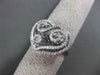 ANTIQUE LARGE .35CT DIAMOND 14K WHITE GOLD FLOATING FILIGREE HEART RING F/G VSSI