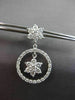 ANTIQUE 1.24CT DIAMOND 14KT WHITE GOLD FLOWER CIRCLE OF LIFE HANGING EARRINGS