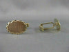 ANTIQUE LARGE 14K YELLOW GOLD OVAL MONOGRAM ETCHED CUFFLINKS 19MM X 12MM #20024